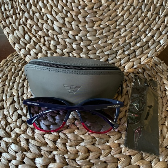Emporio Armani EA4110F Blue Pink Frame Sunglasses - Picture 3 of 8